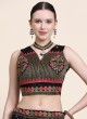 Black Embroidered Banglori Silk A Line Lehenga Choli