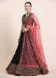 Black Embroidered Banglori Silk A Line Lehenga Choli