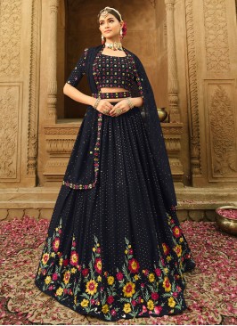 Black Embroidered Designer Lehenga Choli