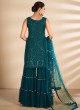 Masterly Georgette Green Sequins Designer Palazzo Suit