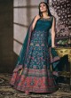 Masterly Resham Rama Blue Anarkali Suit