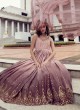 Designer Mauve Chinon Sequins Gown