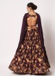 Purple Floral Printed Art Silk Designer Lehenga Choli