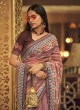 Light Maroon Sequins Georgette Designer Saree