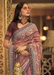 Light Maroon Sequins Georgette Designer Saree