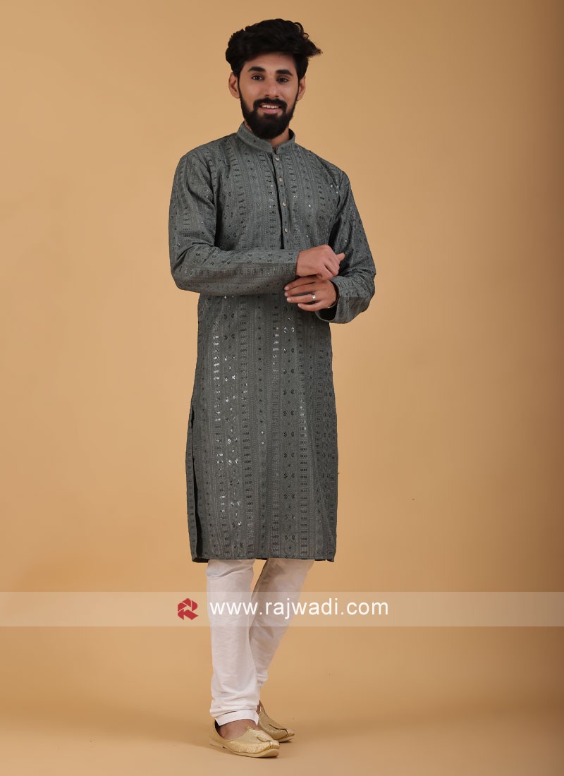 Mehendi Cotton Round Neck Kurta Pajama for Men online in India Color Green  SizeKurta 36