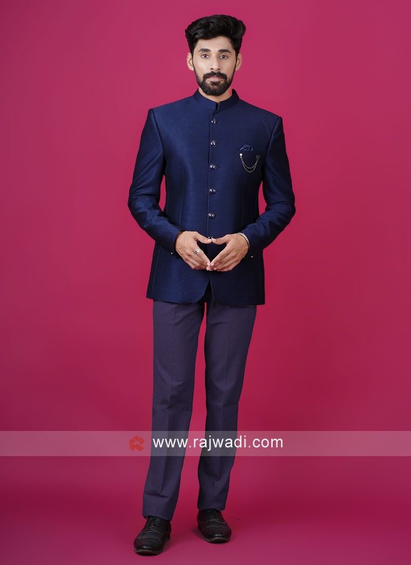 A pure matka silk #classic #jodhpuri with matka silk #breaches and double…  | Groom dress men, Indian men fashion, Mens wear wedding