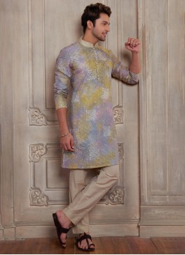 Mens Designer Multi Colour Kurta Pajama