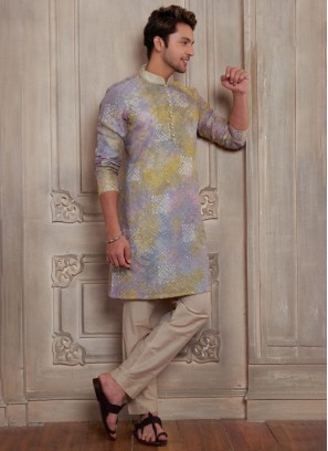 Mens Designer Multi Colour Kurta Pajama