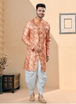 Mens Jacquard Silk Indowestern For Wedding