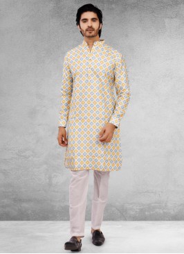 Mens Kurta Pajama In Cotton Silk