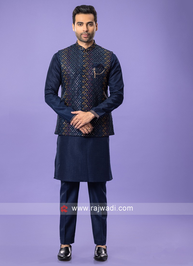 Navy 2024 nehru jacket