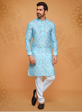Mens Readymade Printed Kurta Pajama In Cotton