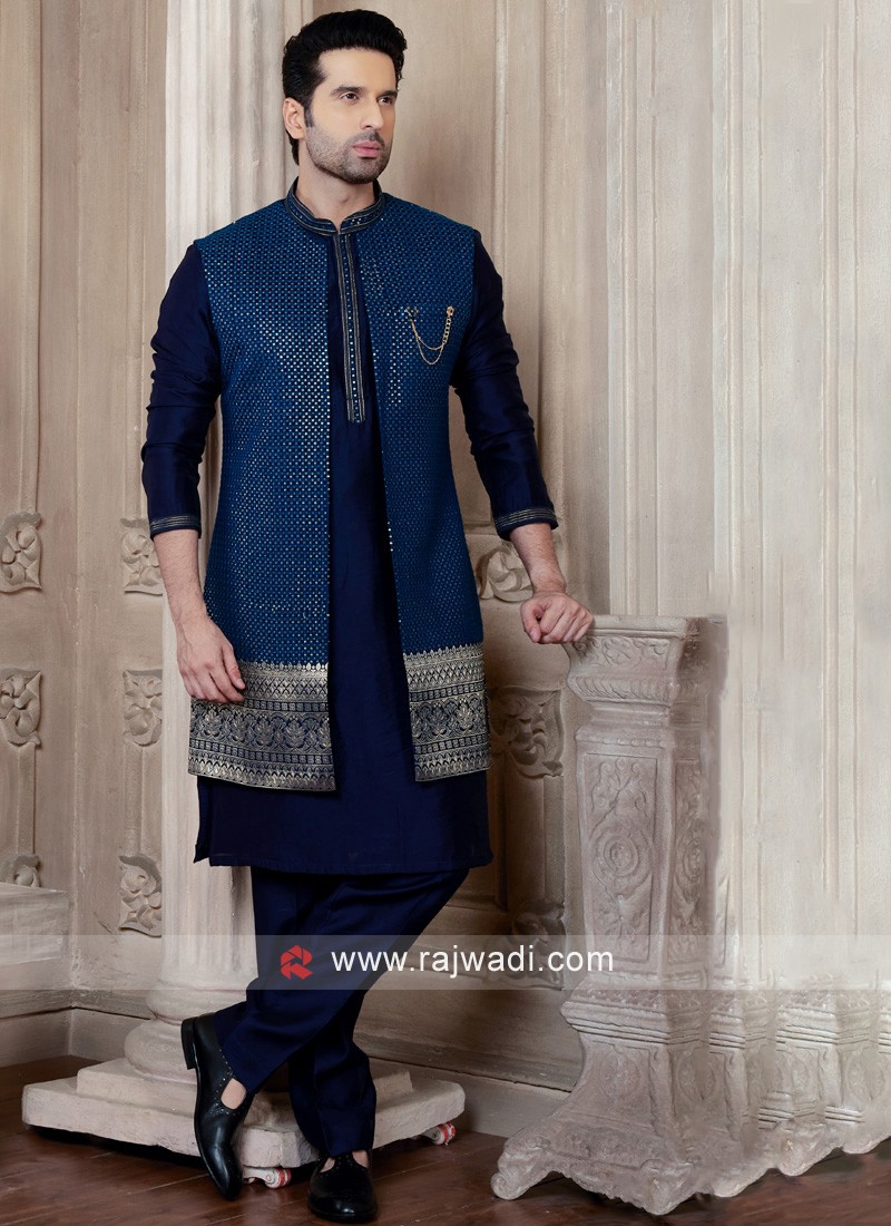 Kurta pajama with sale nehru jacket for mens