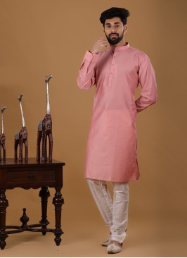 Mens wear Pink Terry Cotton Kurta Pajama