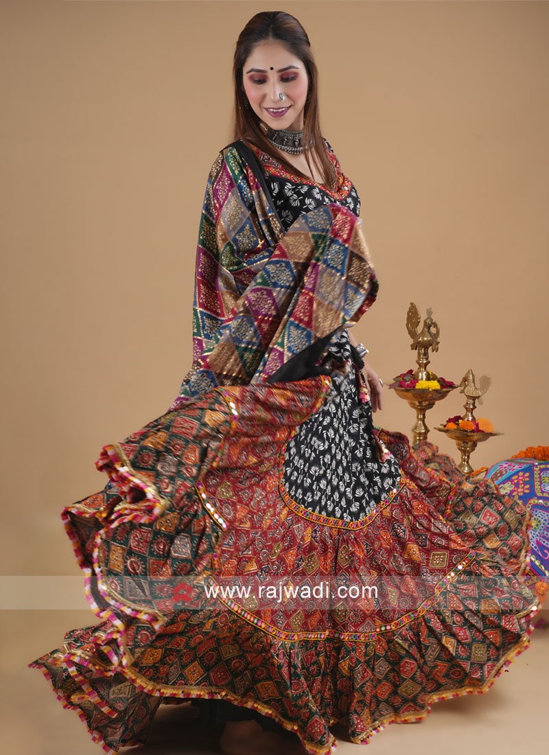 Rajasthani Leheriya Lehenga Choli For Garba | FLAT 40% OFF