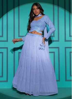 Mesmerizing Light Sky Blue Georgette Lehenga Choli