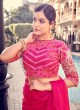 Hot Pink Organza Ruffle Saree With Embroidered Blouse