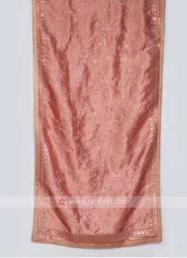 Mesmerizing Rose Gold Color Silk Dupatta