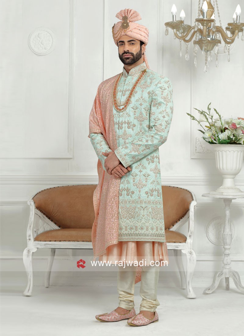 Mint sale green sherwani