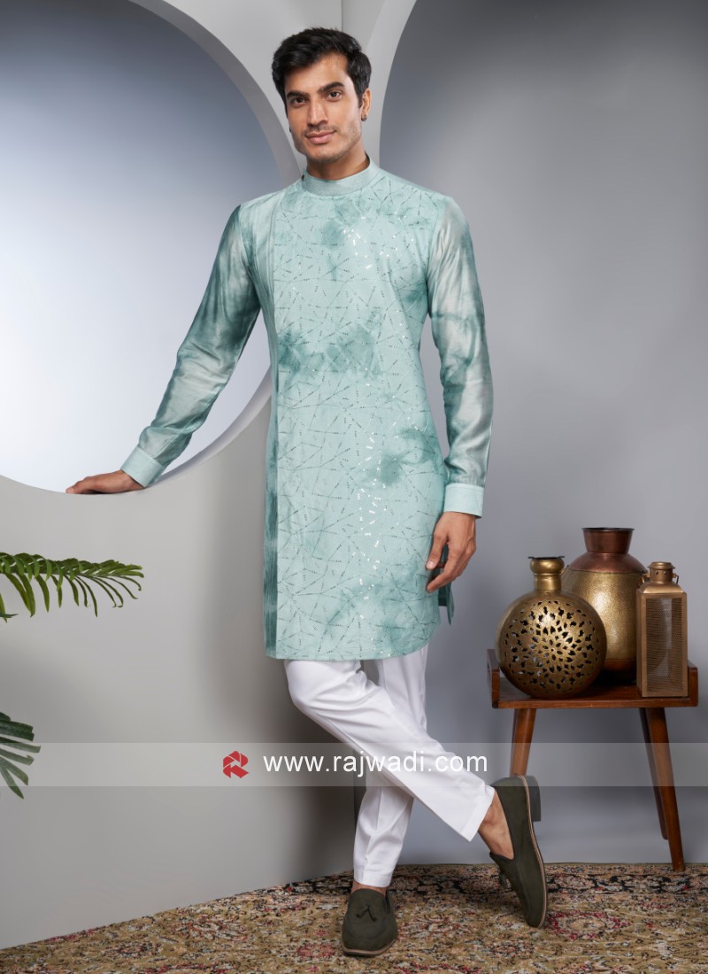 Green Printed Kurta With Skirt! Material is 100% Cotton / Bottom