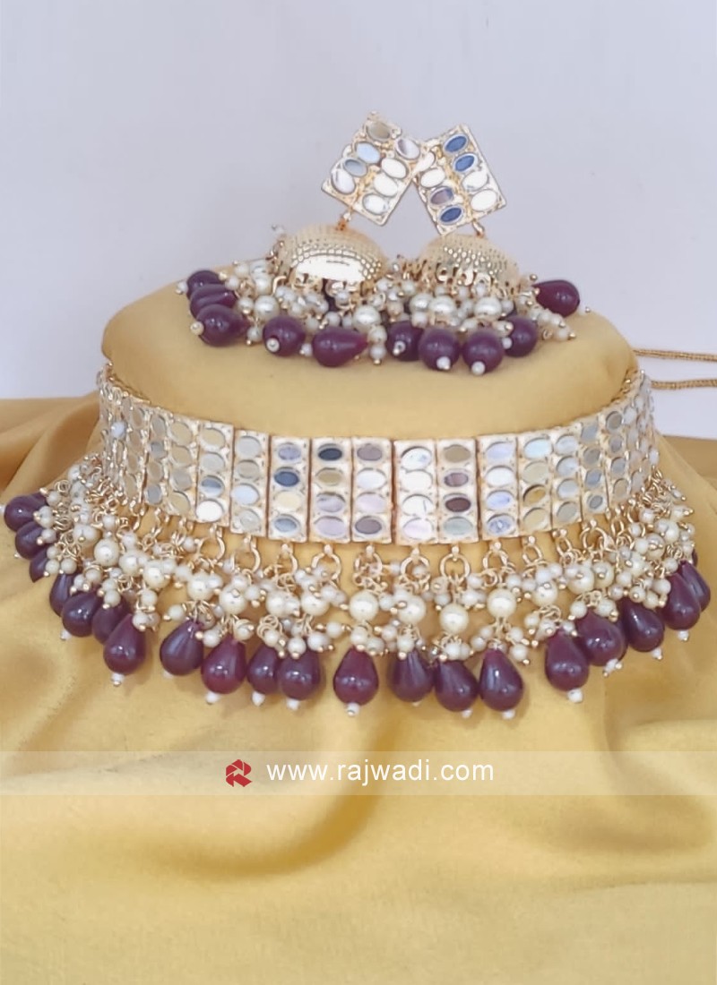Buy Pearl Choker/polki Gold Choker Necklace/indian Choker/south Indian  Jewelry/indian Wedding Jewelry/guttapusalu Necklace/temple Jewelry Online  in India - Etsy