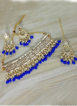 Mirror Studded Designer Choker Necklace Set