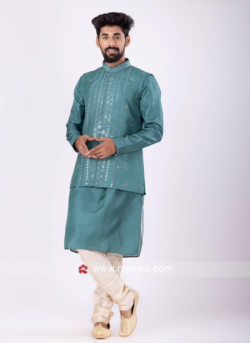 Sea green hotsell nehru jacket