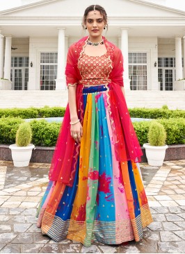 Multi Colored A Line Lehenga Choli