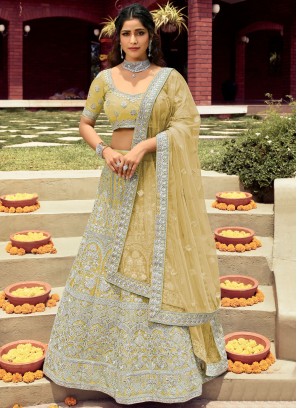 Modern Yellow Engagement Lehenga Choli