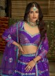 Purple Embroidered Georgette Lehenga Choli