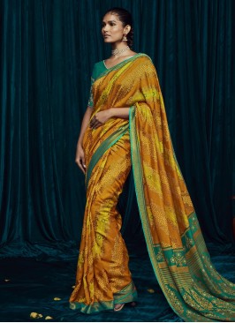 Designer Yellow Shade Art Silk Saree