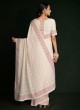 Off White Georgette Lucknowi Classic Saree