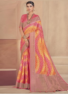 Monumental Raw Silk Multi Colour Designer Traditional Saree
