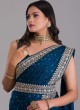 Elegant Blue Dori and Sequins Work Designer Saree