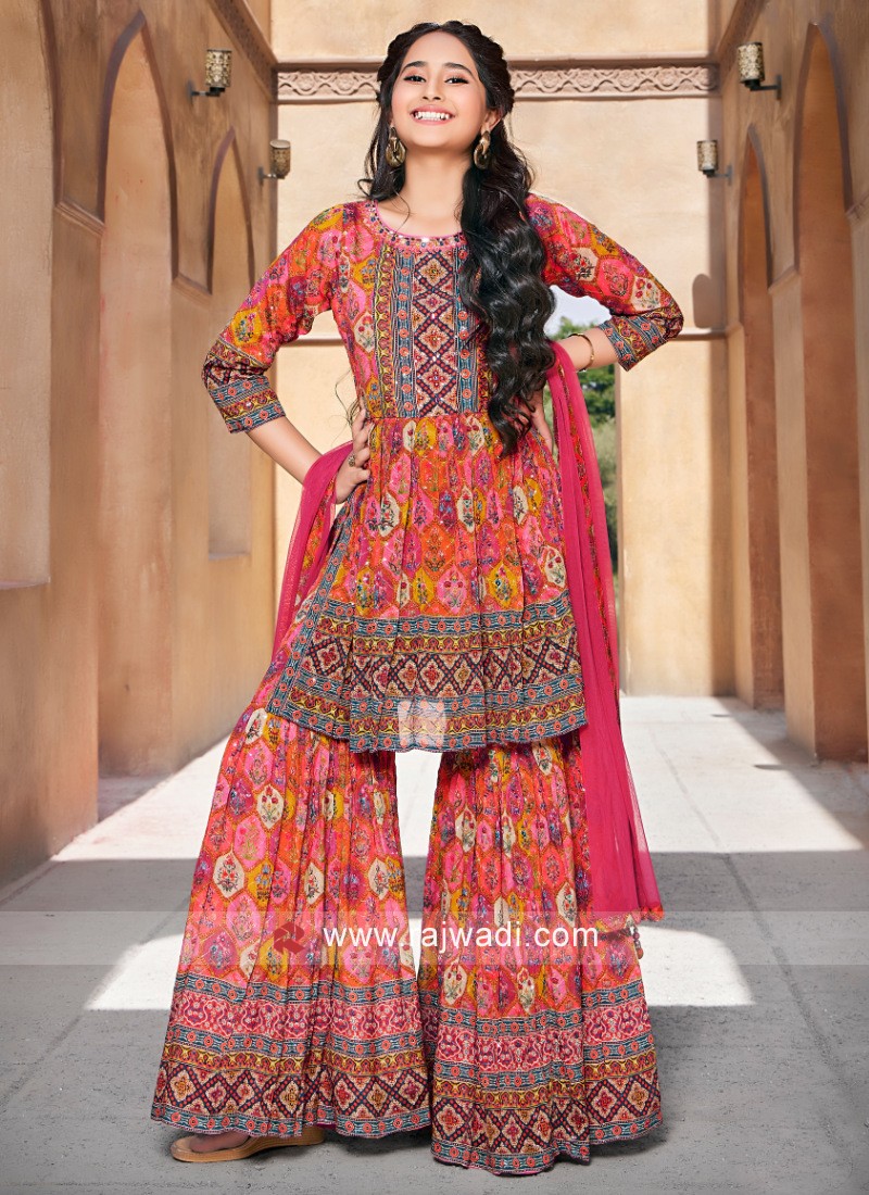 Chiffon 2024 sharara dress