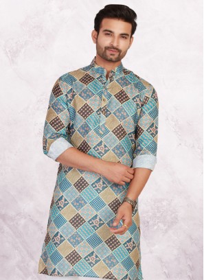 Multi Color Mens Fancy Printed Kurta