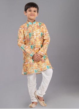 Multi Color Traditional Printed Kurta Pajama