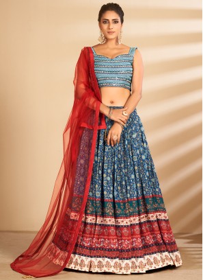 Multi Colour Art Silk Readymade Lehenga Choli