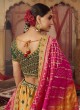 Orange Designer Wedding Lehenga In Banarasi Silk