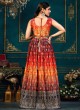 Multi Colour Chinon Readymade Gown