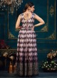 Multi Colour Foil Print Trendy Gown