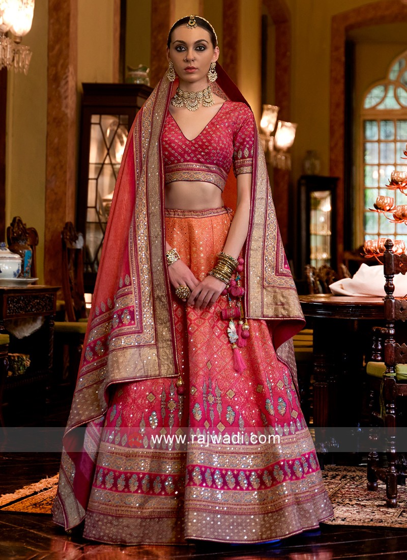 Multi-coloured Fox Georgette Base Attractive Lehenga Choli With Heavy  Worked – Kaleendi