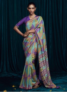 Multi Color Weaving Work Art Silk Saree