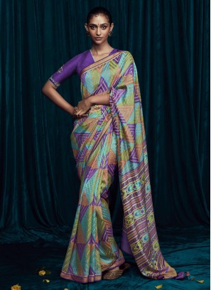 Multi Color Weaving Work Art Silk Saree