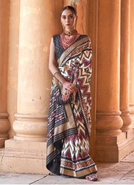 Multi Colour Patola Printed Silk Saree