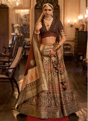 Multi Colour Silk Wedding Lehenga Choli