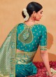 Turquoise And Green Classic Silk saree