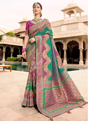 Multi Color Designer Silk Woven Saree