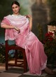 Pink And White Two Tone Color Saree In Organza